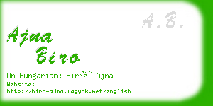 ajna biro business card